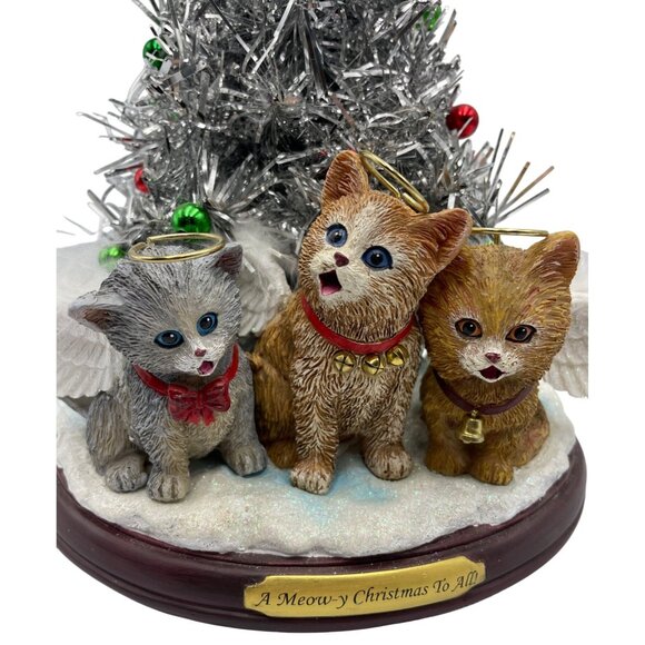 A Meow-Y Christmas To All Caroling Kitten Tree Light-Up Bradford Exchange Figuri - Picture 1 of 16